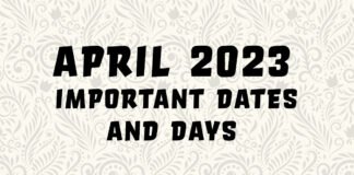 April 2023 | Important Dates and Days