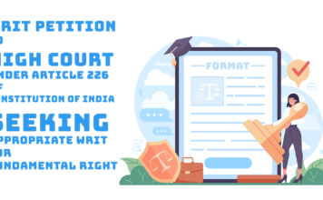 Writ Petition to High Court under Article 226 of Constitution of India seeking appropriate Writ for Fundamental Right