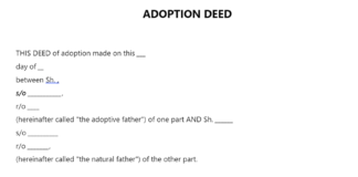 Adoption Deed